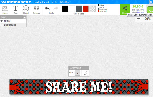 Online Designer Share button